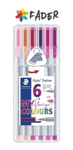 Marcadores Staedtler Triplus 334 0.3 Mm X 6 Flamingo B. Nort