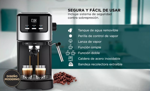 Imagen 2 de 5 de Cafetera Gadnic 2 Funciones Vaporizador De Leche 1.25l 950w
