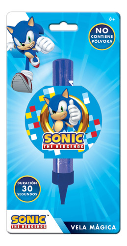 Vela Mágica Chispas Pastel Fiesta Sonic Son0h1