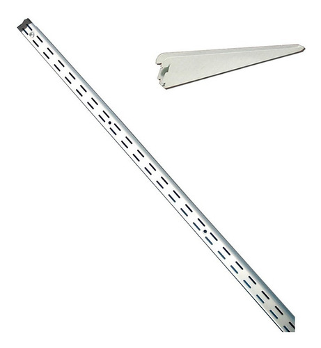 Imagen 4 de 6 de 2 Riel 2 Mts + 10 Ménsula 27 Cm Arma Interior Placard
