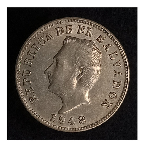 El Salvador 5 Centavos 1948 Excelente Km 134a Níquel Plata