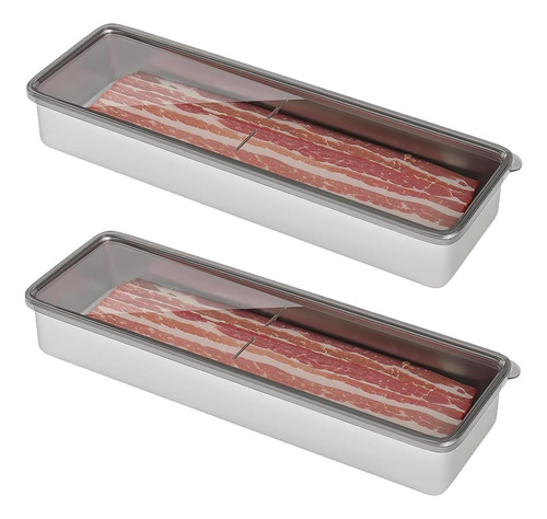 Contenedores De Tocino Para Refrigerador, 2pcs Organizador