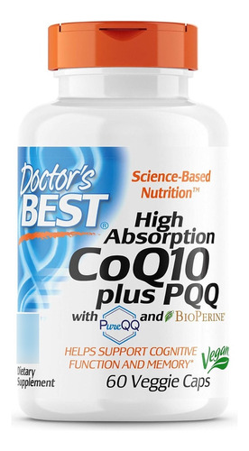 Coq10 Plus Pqq De Alta Absorción Doctor's Best 60 Cápsulas