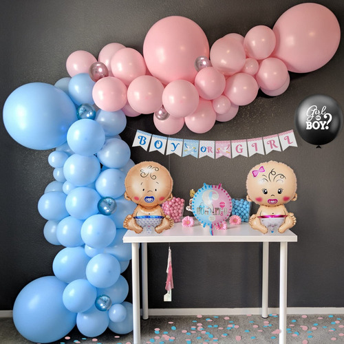 Juego De Globos Decorativos Para Revelar El Género Del Bebé Color Azul Gender Reveal Balloon