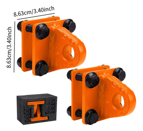 2 Piezas D Anrovelo Soporte De Choque Con Placa De Naranja