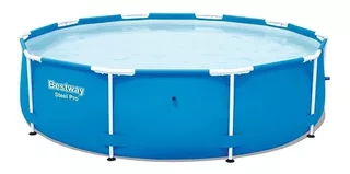 Pileta estructural redondo Bestway 56677 con capacidad de 4678 litros de 3.5m de largo x 3.5m de ancho de 3.05m de diámetro azul