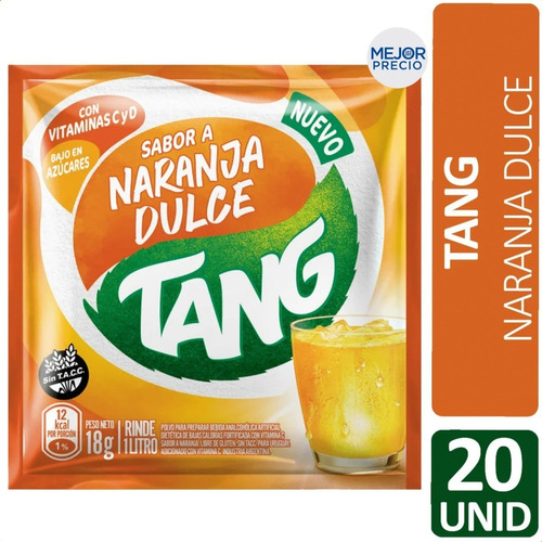 Imagen 1 de 7 de Jugo Tang Naranja Dulce C + D Sin Tacc Libre Gluten X20 Unid