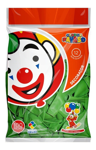 100 Globos Payaso Redondo De Látex No 12 / 30 Cm Elige Color Color Verde Esmeralda