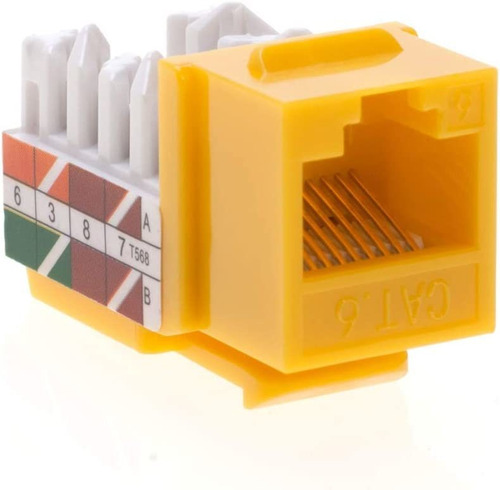 Cat6 Rj45 Keystone Jack Punchdown Network Yellow Elija ...