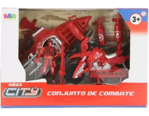 Veiculo Conjunto De Combate Mega City Bbr Toys R3021 Cor Vermelho Personagem mega combate