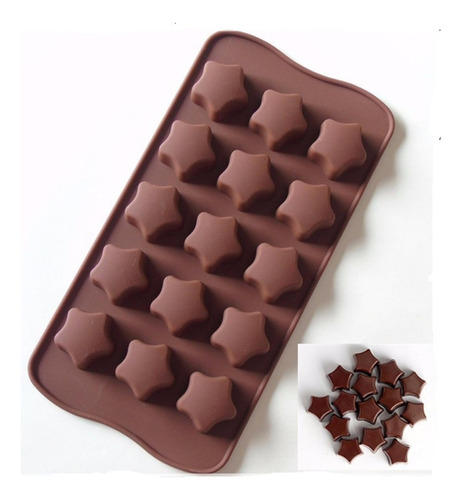 Molde Silicona Para Fabricar Chocolates Diseño Estrellas