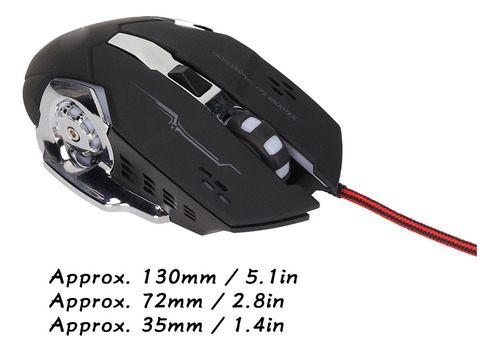 Ratón Para Juegos Con Cable, Diseño De Teclas Laterales Rgb,