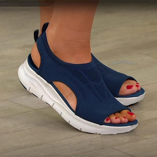 25-3 Sandalias De Punto Súper Cómodas,suela Suave De Malla