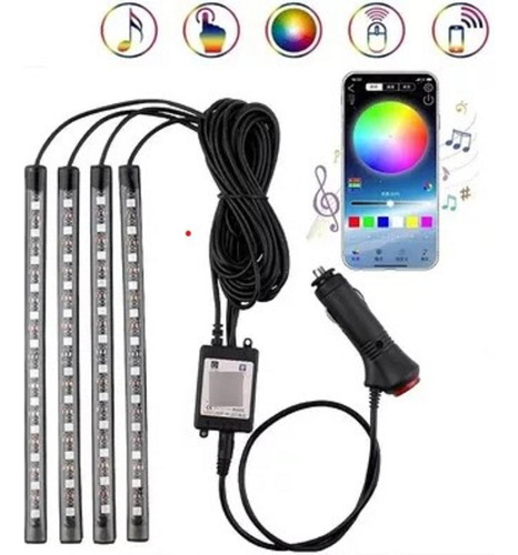 Cinta Led Rgb Carro Rítmica Control Por Celular