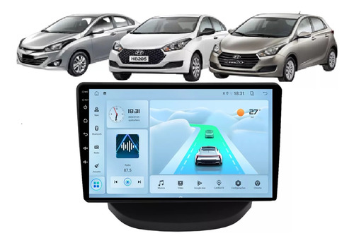 Multimidia Android Hyundai Hb20 2012/19 Carplay 4/64gb Re