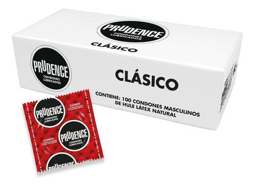 Caja Con 100 Condones Prudence Clásico Lubricados