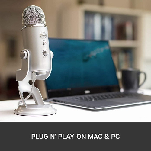 Micrófono Blue Yeti Condensador Omnidireccional Color Silver Silver