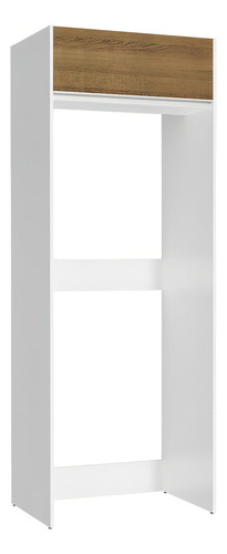 Porta Refrigerador Madesa Glamy 1 Puerta Abatible Color Blanco/Marrón