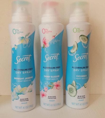 Desodorante Secret Spray Libre De Aluminio
