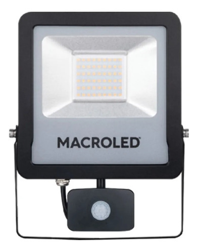 Proyector Reflector Sensor Movimiento 50w Luz Led Macroled Color de la carcasa Negro Color de la luz CALIDO (3000K)