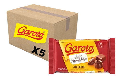 Caixa Chocolate Ao Leite 2,1kg Garoto C/5 Unidades