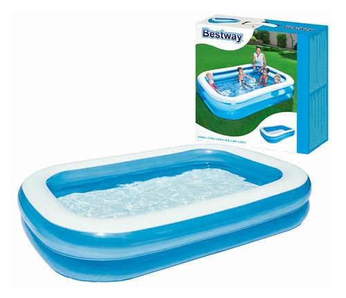 Imagen 3 de 8 de Pileta Inflable Rectangular Bestway 54006 2.62m X 1.75m
