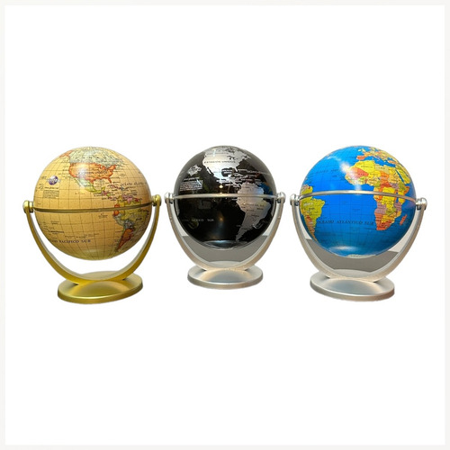 Globo Terráqueo 10 Cm Ø Base Plástico 107 Multigiro Negro Gris
