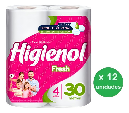 Papel Higiénico Higienol Fresh 4x30mts Pack X 12u - Glas