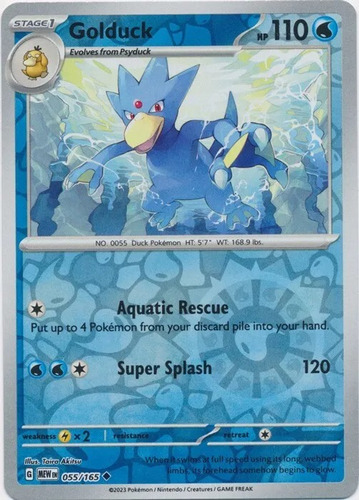 Golduck Reverse Holo 151  Pokemon Tcg+10 Cartas