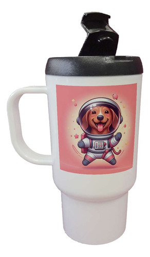 Jarro Termico Perro Salchicha Astronauta Rosa Planet M1