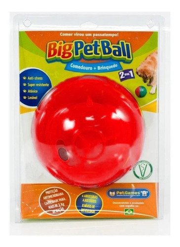 Brinquedo Recheável Cachorro Pet Games Pet Ball - Big Cor Vermelho e Azul