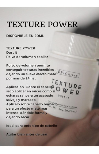 Imagen 4 de 5 de Cera En Polvo 20 G Volumen Textura Peinado Mágico Épica
