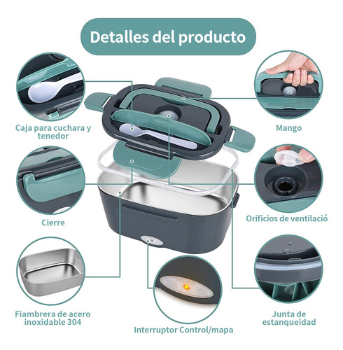 Lonchera Portátil Electrotérmica De 1.5l 2 En 1 Hogar/auto