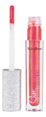 Gloss Shine Ruby Rose Brilloso Efecto Voluminizador Glitter Color 073