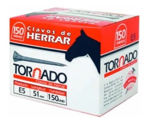 Clavos De Herrar Caballos Marca Tornado E55 51mm Caja 150uni