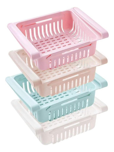 Canasto Organizador Colgante Extensible Heladera Sheshu Color Rosa