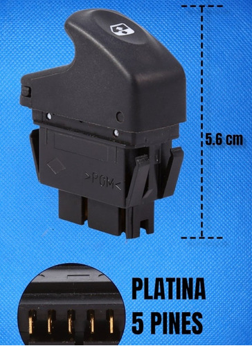 Interruptor Elevador Cristal Platina L4 1.6l 01-11  5 Pines