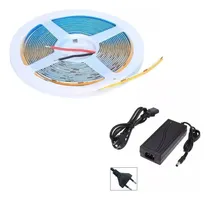 Comprar Tira Led Cob Continua 5m + Fuente 220v Luz Potente Flexible 