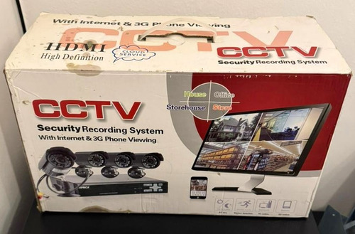 Kit Dvr Camaras Seguridad Hd Cctv 4 Camaras Analogicas Negro (Usado)