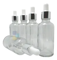 Comprar Frasco Vidrio Gotero 50cc Gotero Plateado Botella Vidrio X10