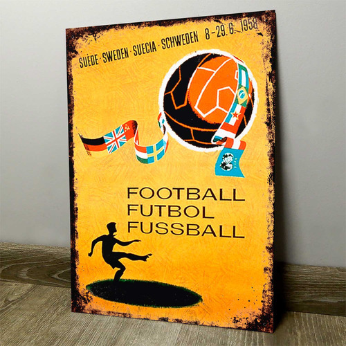 Chapa Retro Vintage Cartel Cuadro Decorativo Futbol Mun006