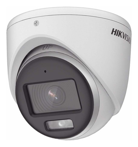 Hikvision Cámara de Seguridad Turret TURBOHD 3K 5MP Con Micrófono Integrado Imagen a Color 24/7 Con 40 mts Luz Blanca De vision Nocturna Proteccion IP67 Para Uso Exterior 4 Tecnologías