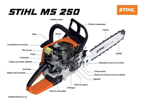 Imagen 3 de 10 de Motosierra Stihl Ms250 Con Espada 40cm + Cadena De Obsequio