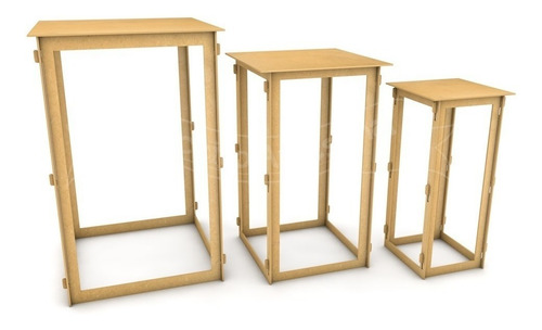 Imagem 4 de 8 de Trio Mesa Cilindro Quadrado Festa Mdf Promoção P M G