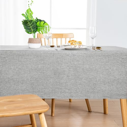 Mantel Rectangular De Lino Sintético Resistente A Arrugas Y
