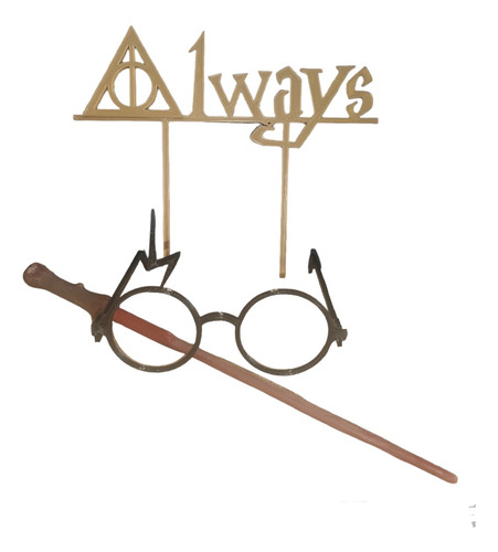 Harry Potter Varita Anteojos Topper Cotillón 