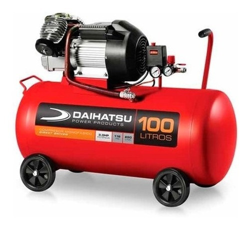 Compresor De Aire Monofasico Directo 3hp Daihatsu Cv30100 Color Rojo Fase eléctrica Monofásica Frecuencia 50hz