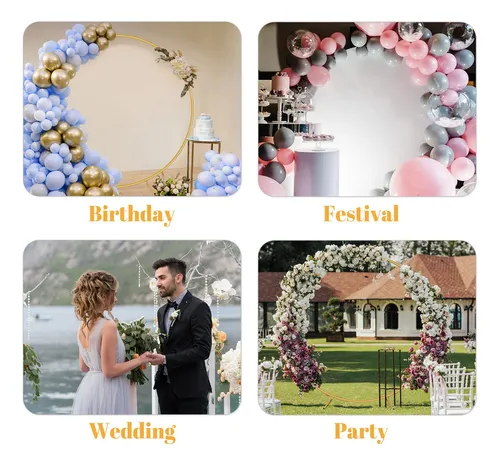 Fogein 6.6ft Round Backdrop Stand, Stable Circle Balloon Ar.