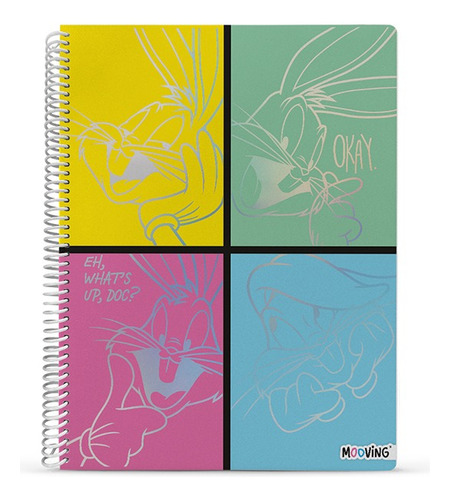 Cuaderno Universitario Looney Tunes 80 Hjs T/sr Mooving Color 2