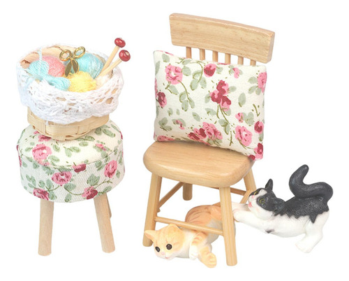 Juego De Silla En Miniatura Para Casa De Muñecas Estilo A